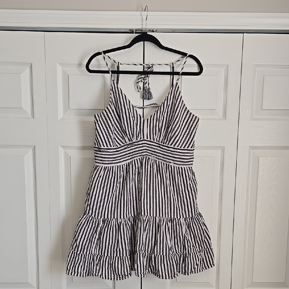 American Eagle Striped Strappy Babydoll Mini Dress